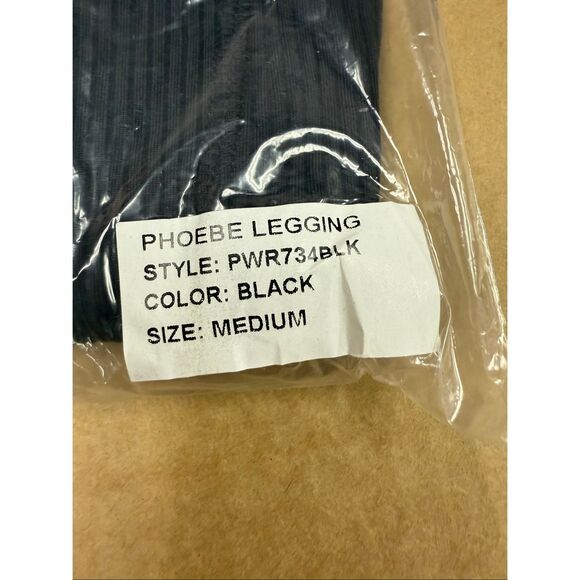New Gigi C Phoebe Rib Knit High Waist Cutout Tied Leggings M Black - Picture 7 of 7